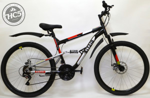 Велосипед Altair MTB FS 26 2.0 disc черный/красный рама 18&quot; (демо-товар, хорошее состояние) 