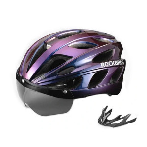 Велошлем ROCKBROS RB_TT-16-CB Wind Mirror, со съемным визором, хамелеон фиолетовый, размер L 