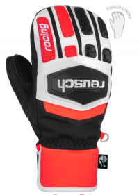 Варежки Reusch Worldcup Warrior GS Junior black/white/fluo red