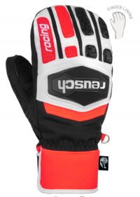 Варежки Reusch Worldcup Warrior GS Junior black/white/fluo red (2022)