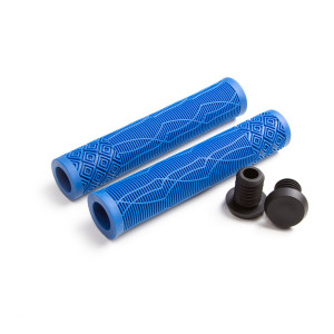 Ручки на руль CLARKS С132 3-483 резиновые 168мм, пластик. заглушки синие 