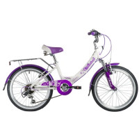 Велосипед Novatrack Girlish 20", белый-сиреневый (2019)