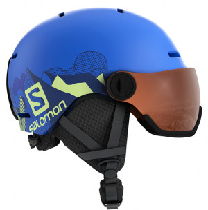 Шлем Salomon GROM VISOR Pop Kids Blue Mat (2022) 