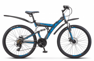 Велосипед Stels Focus MD 26&quot; 21-sp V010 черный/синий (2021) 