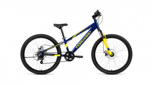 Велосипед Forward Rise 24 2.0 disc темно-синий/желтый (2020) 