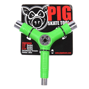 Ключ для скейта Pig Tool green 