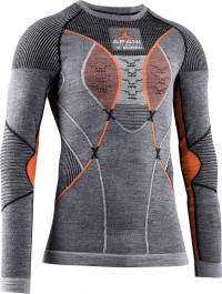 Термофутболка X-Bionic Apani 4.0 Merino Round Neck LG SL Men black/grey/orange B080