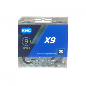 Цепь KMC X9, 9 ск., 1/2X11/128&quot;x116, темно-серая, в торг.уп. 