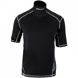 Термо-футболка Bauer PREMIUM SS INTEGRATED NECK TOP Black YTH (1034508) 