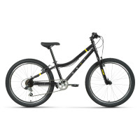 Велосипед Forward Unit 24 1.0 черный/желтый рама: 12" (2023)