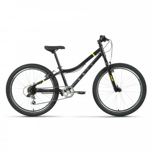 Велосипед Forward Unit 24 1.0 черный/желтый рама: 12&quot; (2023) 