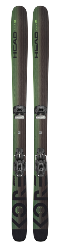 Горные лыжи Head Kore 105 black-green + крепление ATTACK 11 GW BRAKE 110 [A] (2023)