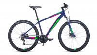 Велосипед Forward Apache 27.5 3.0 disc фиолетовый/зеленый (2021)