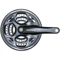 Система Shimano Altus, M311, 170 мм, квадрат, 42/32/22T, w/CG, с защитой, черный