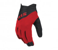 Перчатки KLS Cutout long red L. Лёгкие вентилируемые перчатки, ладонь из перфорированной искусственной кожи, позволяют оперировать смартфоном