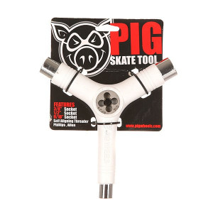Ключ для скейта Pig Tool white 