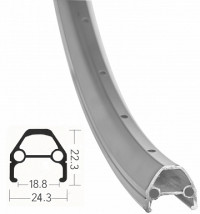 Обод Stels 24" (ЖВМЗ) 36Н двойной, с проточкой, алюминиевый серебристый LU091584