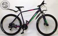 Велосипед Forward APACHE 27.5 3.2 disc фиолетовый/зеленый Рама: 21" (демо-товар в идеальном состоянии)