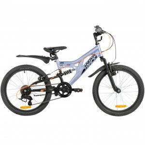 Велосипед Novatrack Shark 20" серо-голубой (2026) 