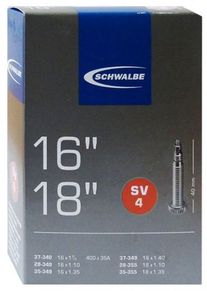 Велокамера 16-18" Schwalbe SV4 28/37-340/355 1-3/8-1.35 IB 40mm (05-10410313) 