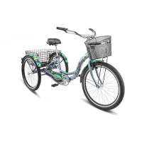 Велосипед Stels Energy-III 26" V030 (с корзиной) зеленый/синий (2018)