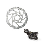 Торм. набор мех. CLARKS 3-473 диск. пара пер.+зад. CMD-24 E-BIKE (роторы 180+160мм+суппорт+колод VX824) облегчен. 269г.черный  инд. уп.