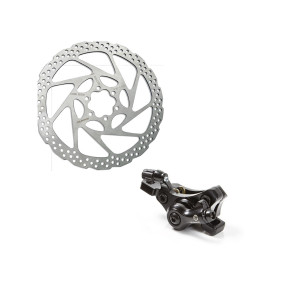 Торм. набор мех. CLARKS 3-473 диск. пара пер.+зад. CMD-24 E-BIKE (роторы 180+160мм+суппорт+колод VX824) облегчен. 269г.черный  инд. уп. 