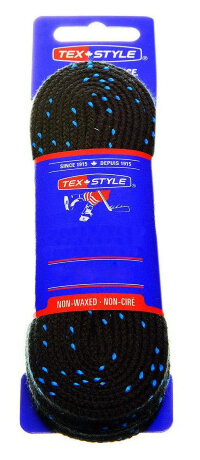 Шнурки для коньков Texstyle Double Blue Line Extra Wide Heavy Duty BK, 244см