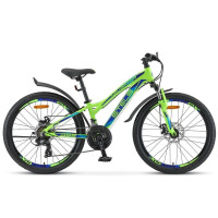 Велосипед Stels Navigator-465 MD 24" V010 (м) неоновый лайм/синий рама: 11" (2025)