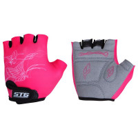 Перчатки детские STG летние с защитной прокладкой, липучка, кожа+лайкра, розовые Х61898