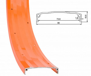 Обод Stels 24&quot; XP-736 32H одинарный, алюминиевый оранжевый (для Nav. 480MD FAT BIKE) LU086023 