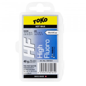 Парафин высокофтористый TOKO HF Hot Wax Blue (-10°С -30°С) 40 г. 