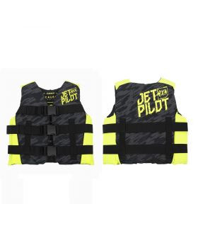 Спасательный жилет нейлон детский Jetpilot Cause Kids ISO 50N Nylon Vest Black/Yellow (2019) 