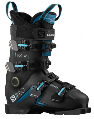 Горнолыжные ботинки Salomon S/PRO 100 W jet black/maroccan blue/scuba blue (2020) 