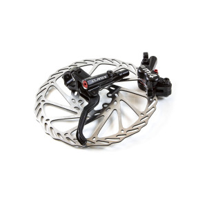 Торм. набор гидр. CLARKS 3-618 диск. пара перед+зад. M4 (ЧЕТЫРЕХПОРШНЕВОЙ, минерал. масло, ротор 180+160мм+суппорт+торм.ручка+шланг,VX851) 240г черный 