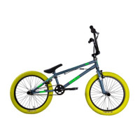 Велосипед Stark Madness BMX 2 20" темно-серый матовый/зеленый неон/зеленый (2025)