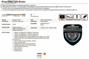 Комплект тросов тормоза с оплёткой JAGWIRE RCK709 ROAD ELITE LINK BRAKE KIT цвет серый (лимитированная версия) 