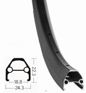 Обод Stels 26&quot; (ЖВМЗ) 32Н двойной, без проточки, алюминиевый чёрный LU090683 