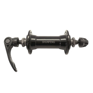 Втулка MTB передняя алюминиевая, 3/8x14Gx36Hx100x108 на промподшипниках, с эксцентриком, чёрная 