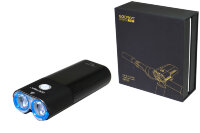 Фонарь передний GACIRON V9D-1800 1800lm,2диода,4режима,Li-аккум,USB,крепл. на руль,алюм.черный,120гр