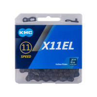 Цепь KMC 5-303533 X11EL BlackTech 1/2"x11/128" 11ск. 118 звеньев, облегченная EL-extra light, с замком, д/SHIMANO/SRAM, для 1/2 x11 speed, черная