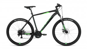 Велосипед Forward Apache 27.5 2.2 D черный матовый/ярко-зеленый рама 21&quot; (2022) 