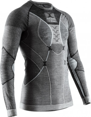 Термофутболка X-Bionic Apani 4.0 Merino Round Neck LG SL Men black/grey/white 