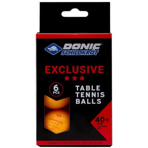 Мячи для настольного тенниса Donic-Schildkröt Exclusive 3 stars 40+ оранжевые (6 шт. в упаковке) 
