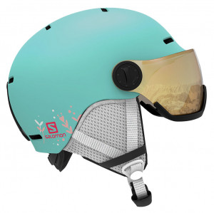 Шлем Salomon GROM VISOR Kids Aruba Glossy/UNIVER (2022) 