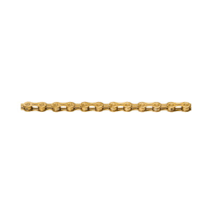 Цепь KMC 5-303534 X11EL Ti-N Gold 1/2"x11/128" 11ск. 118 звеньев, облегч EL-extra light, с замком, д/SHIMANO/SRAM, покрытие нитрид титана, золотистая 