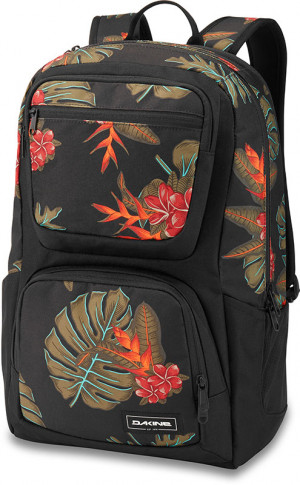 Женский рюкзак Dakine Jewel 26L Jungle Palm (чёрный с листьями и цветами) 