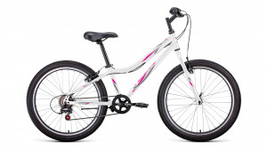 Велосипед Forward Iris 24 1.0 белый/розовый рама 12&quot; (2022) 