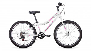 Велосипед Forward Iris 24 1.0 белый/розовый рама 12&quot; (2022) 