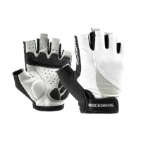 Велоперчатки ROCKBROS S030 RB_S030W-L, короткие пальцы, с липучкой, белые Велоперчатки ROCKBROS S030 RB_S030W-L, короткие пальцы, с липучкой, белые